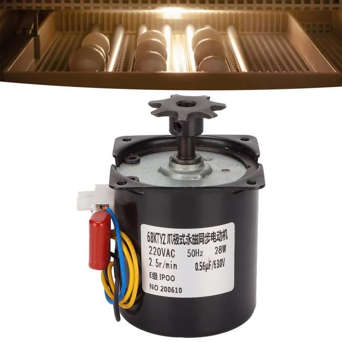 Comparer les prix de VGEBY Moteur de Retournement d'Oeufs 28W Synchronisé pour Incubateur - Accessoire Essentiel pour Écloser Oeufs de Poules, Canards,