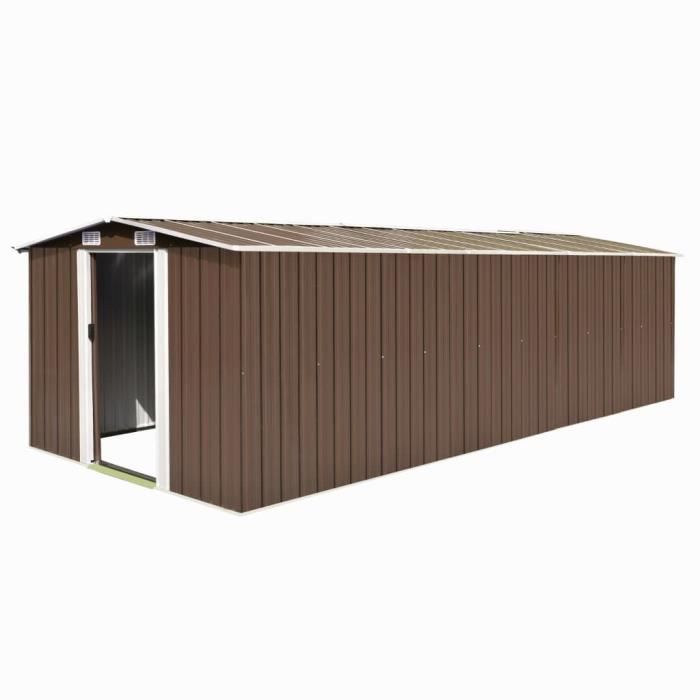 VidaXL Abri de jardin 257 * 597 * 178 cm Métal Marron