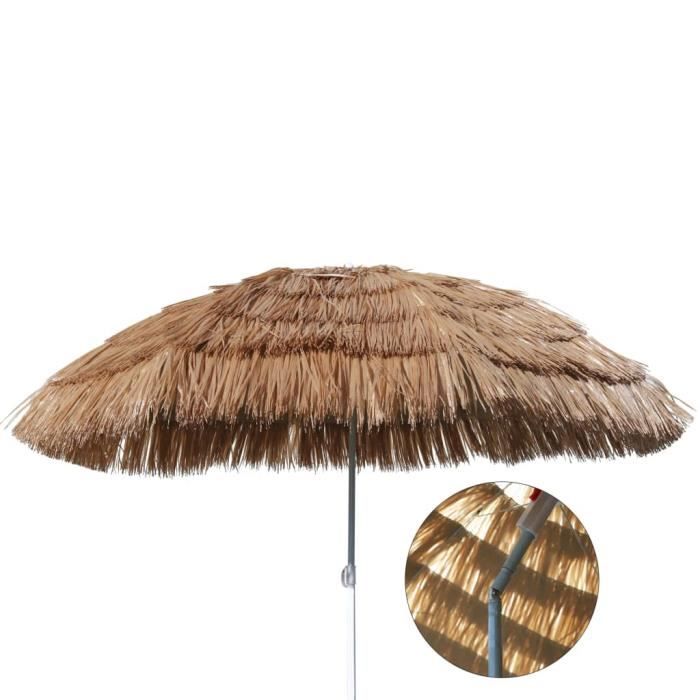 Elegant HI Parasol de plage Hawaï 160 cm Beige"Bonne vie"79796 - Beige 1,6 Kg