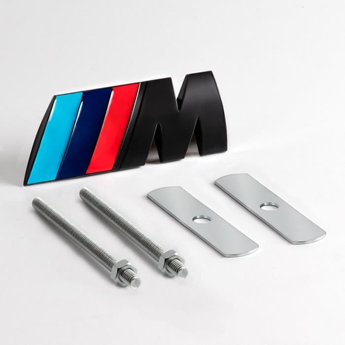 Autocollant de la voiture Grill grille avant emblème Badge pour BMW M noir (Bleu et Rouge)