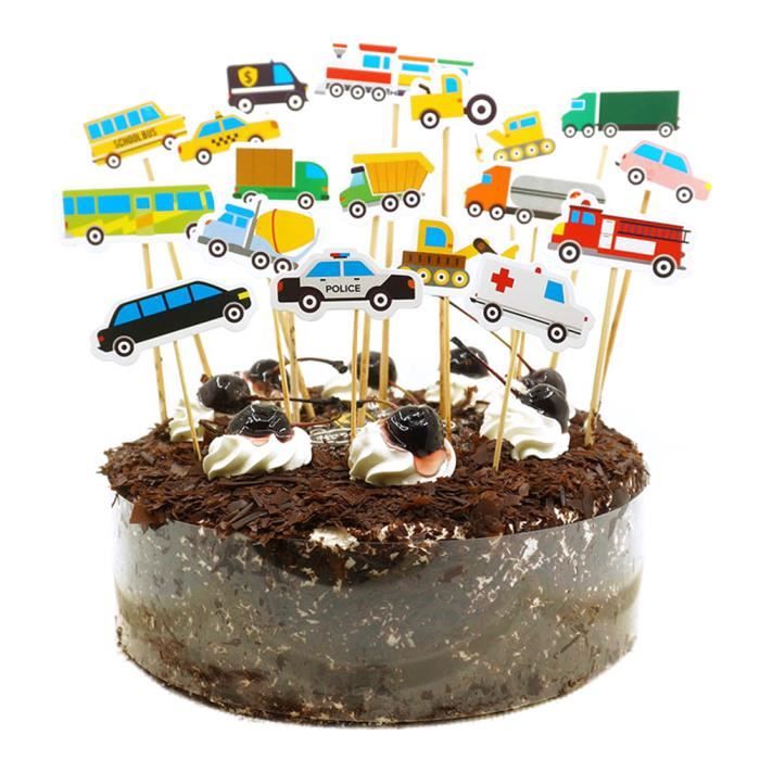54 Pcs Gateau Topper Vehicule De Transport Voiture Cupcake Dessert Picks Decoration Figurine Miniature Personnage Miniature Cdiscount Jeux Jouets