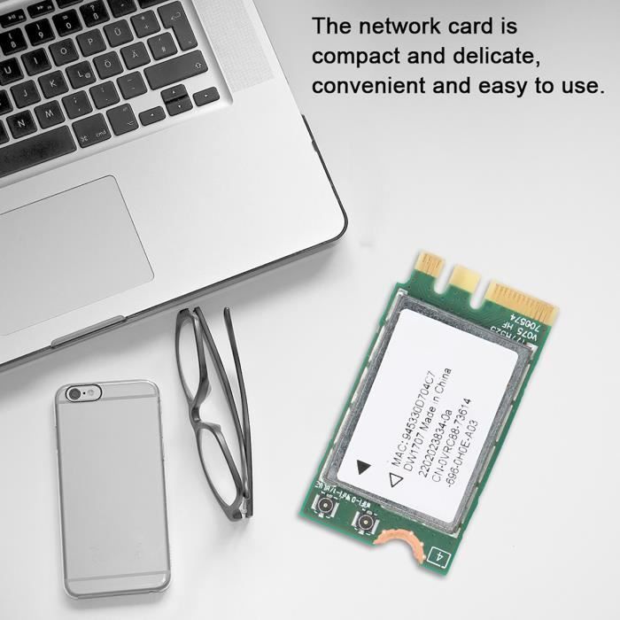 Tarjeta De Red WiFi M.2 NGFF ASHATA - Para DW1707, 300 Mbps, Bluetooth 4.0, Chip Qualcomm Atheros QCA9565