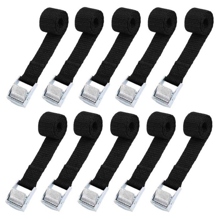 Lot De 12 Sangles D'Arrimage Courtes 40cm Noires - Solides Et Polyvalentes Pour Vélo Moto Bagages