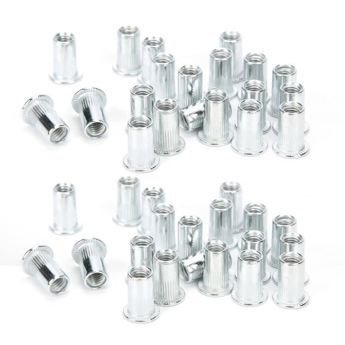 40Pcs Rivets à Tête Ronde Avec Anneau 10mm - Attaches Métal Argentées Pour Maroquinerie DIY Sacs Étuis