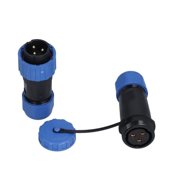 Connecteur Aviation Étanche IP68 – 5 Broches, Soudure, Pour Alimentation Extérieure – SP13 Bleu, 5A, -40°C à +85°C - 4