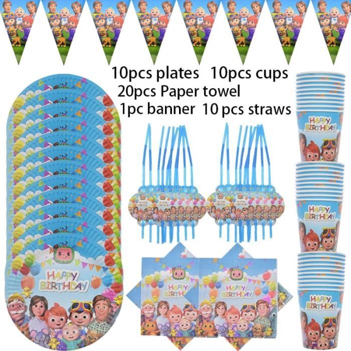 51PCS Party Vais-selle Anniversaire Vaisselle De Fête D'Anniversaire