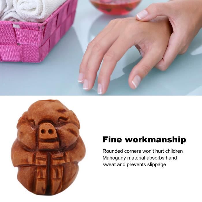 Boules De Massage Baoding En Bois D'ébène – Sculptées, Exercice Des Mains – Neuves