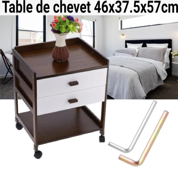 Table De Chevet Bambou Réglable Hauteur 44-78 Cm - Commode Multifonction, Petit Meuble Salon - 2
