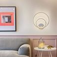 Applique Murale Interieur LED, Lampe Moderne Murale Design Luminaire Cristal en Métal Rond Éclairage Blanc Chaud pour Chambre-1