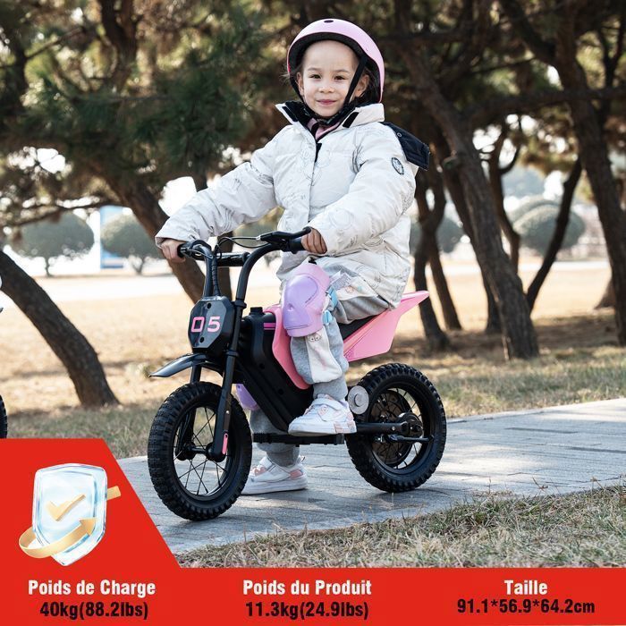 EVERCROSS TECH EV05M Trottinette Électrique pour Enfants 3-12 Ans 150W 16KM/ H 2 Niveaux de Vitesse, Pneu 12 Cadeau Noir - EVERCROSS TECH