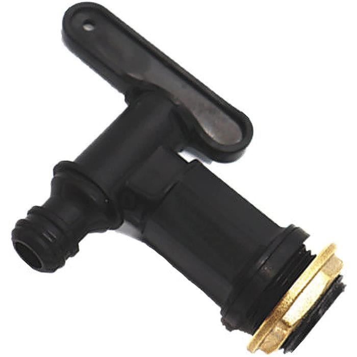 Robinet Col De Cygne Pour Cuve IBC 1000L - Laiton, Tube 25cm, Adaptateur S60x6, Kit Complet
