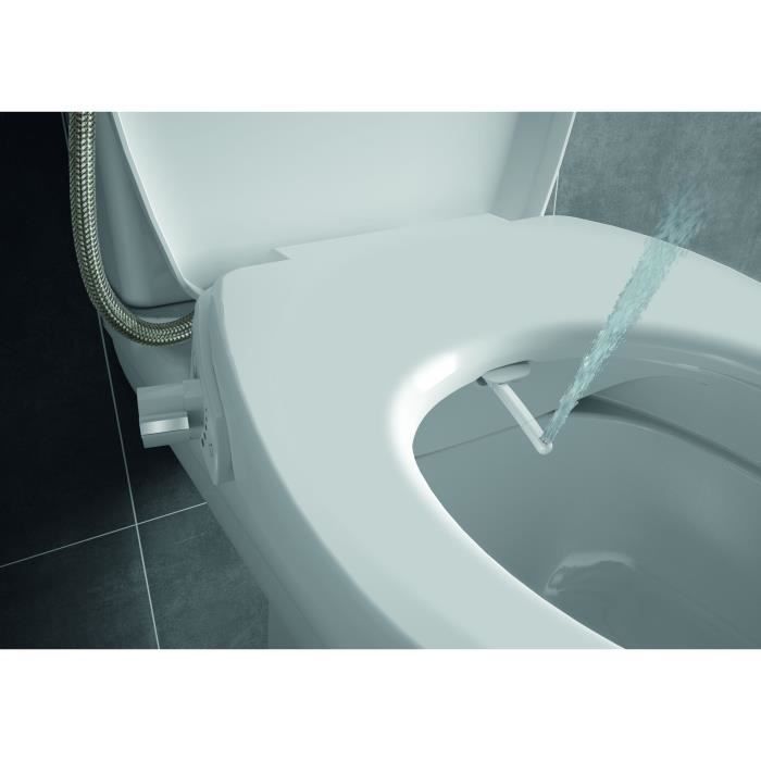 ALLIBERT Abattant WC lavant ALEDO avec douchette posterieure et feminine Fonctionne sans electricite Cdiscount Bricolage