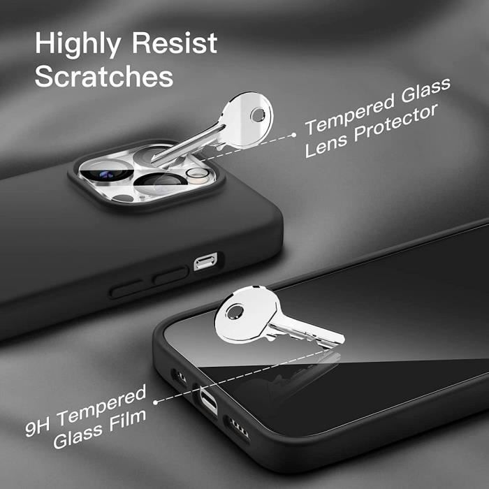 Coque Silicone IPhone 14 Pro Max / 14 Plus - Effet Chromé + 2 Verres Trempés - Neuf