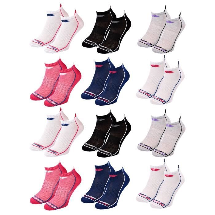 Chaussettes Femme LOTTO Pack de 12 paires SNEAKER 6459 Tiges Courtes SPORT