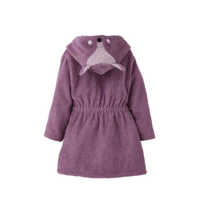 VERTBAUDET Peignoir enfant Biche VICTORIA Oeko Tex parme fonc 6A