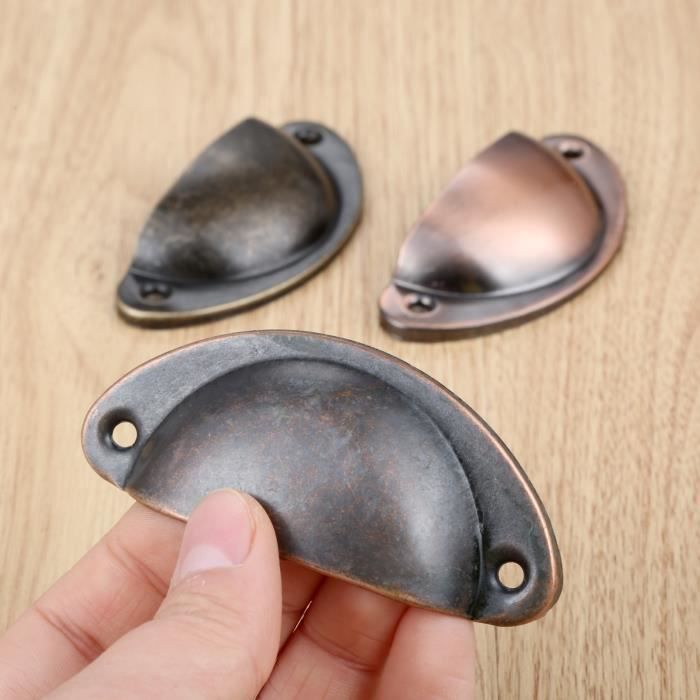 Poignée De Tiroir En Forme De Coquillage – Noir, Vintage, En Métal – MengH-SHOP, Pour Meubles