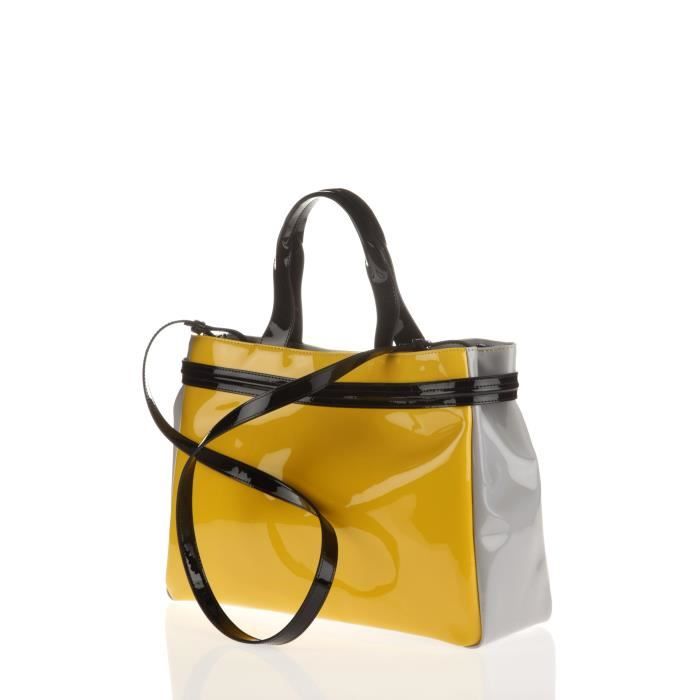 ARMANI JEANS Sac Cabas Jaune et Gris en PVC Femme Cdiscount Bagagerie Maroquinerie