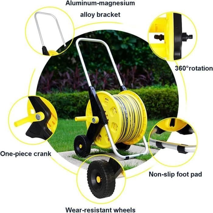 VONROC Chariot Enrouleur Tuyau Arrosage 20m - Avec Pistolet, Buses Et Raccords | Jardin, Nettoyage, Piscine