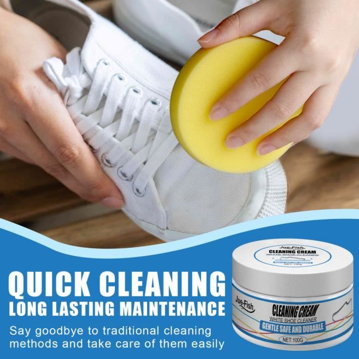 Acheter Crème détachante nettoyage rapide chaussure blanche Application  facile restaure instantanément les chaussures à leur nouvelle crème  nettoyante