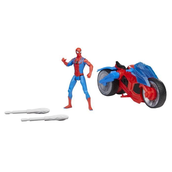 Marvel Spider-Man Véhicule Araignée de combat, jouets de super-héros pour  enfants, lance de l'eau et des projectiles, des 4