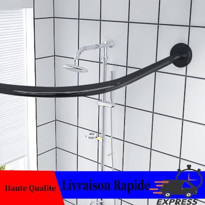Barre pour rideau de douche extensible noir 200.6 x 3.51 cm