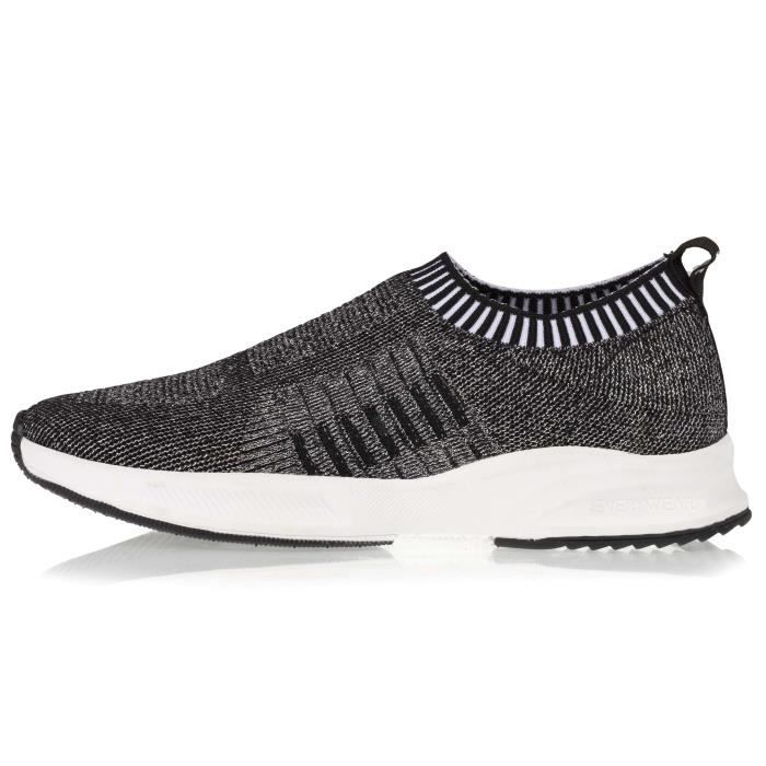 Baskets sans lacet ISOTONER Femme Silver Maille stretch Semelle EVERYWEAR Silver Cdiscount Chaussures