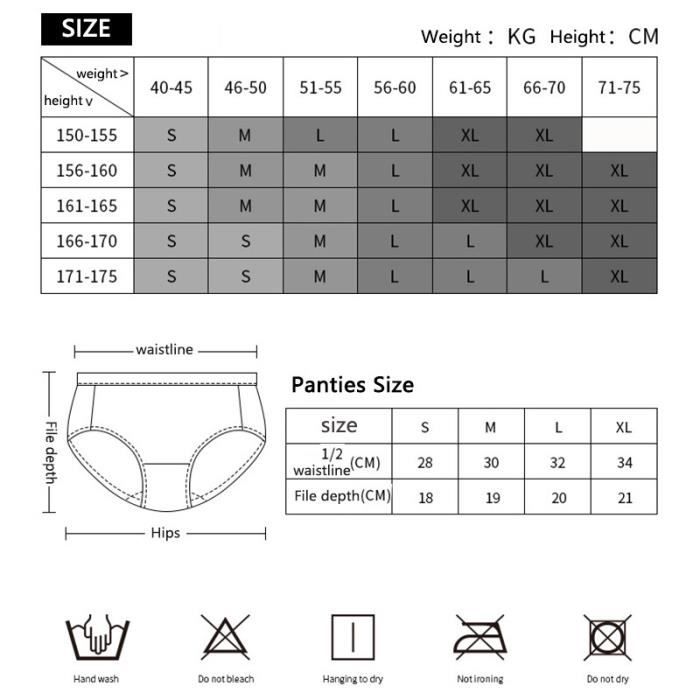 taille sous vetement femme