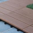 8 dalles de terrasse clipsables - 30 x 30 x 2,5 cm - Bois composite - Oviala - Marron-3
