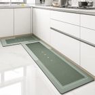 Tapis Sol Cuisine Antidérapant Long Super Absorbant - 45x150cm Ovale Gris Foncé Lavable