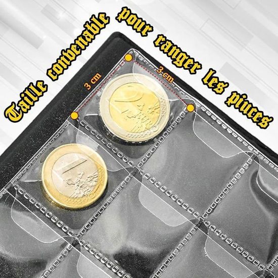 Album de collection 480 pochettes pour ranger des pièces de monnaie souvenirs