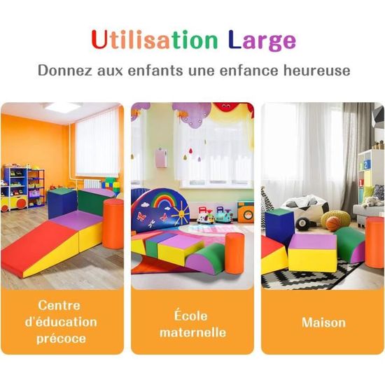 Set De 6 Modules De Motricité En Mousse EPE – 3,38 Kg, Formes Et Couleurs Variées, Pour Enfants 3+, Intérieur/extérieur