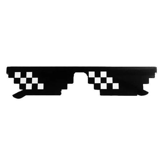 Lunettes Thug Life 12 Pixels Soleil 8 Bits Fun Paire NOIR Achat Vente lunettes de soleil Cdiscount
