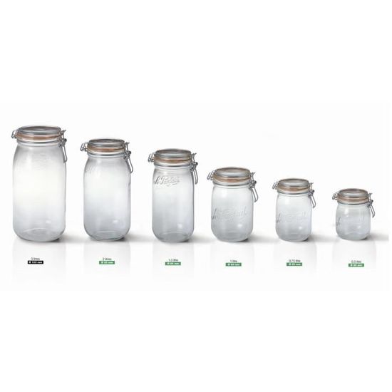 3 Bocaux En Verre Hermétiques Avec Couvercle Liège - Ensemble Rangement Cuisine 500ml 800ml 1200ml