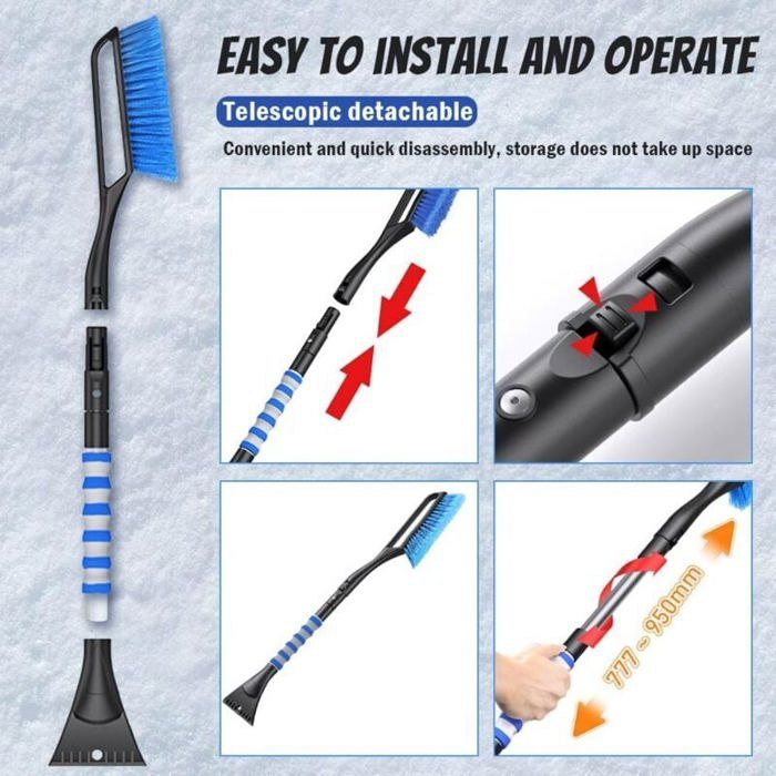 Grattoir à Glace Voiture 23 Cm – Manche Ergonomique – Pour Pare-brise, Congélateur, Camion - 7