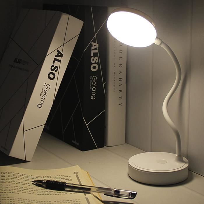 Lampe LED 3 W à pince pour bureau avec col de cygne orientable
