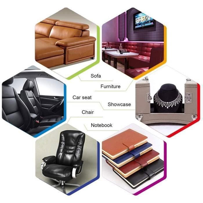 Rouleau De Patch Auto-adhésif Réparation Cuir PU - 50x137 Cm - Noir - Parfait Pour Canapé, Sac, Vêtements