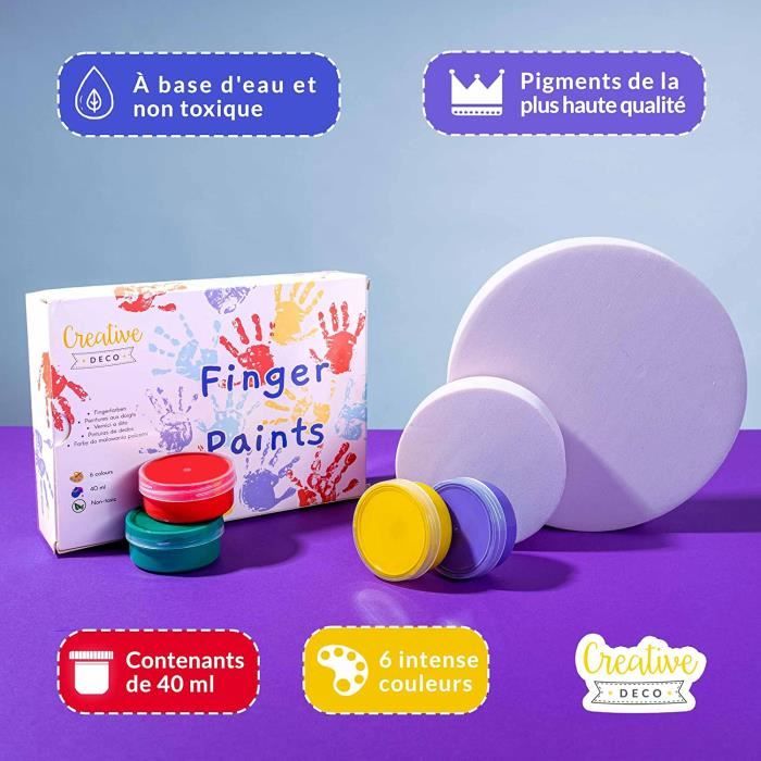 Peinture Au Doigt Creative Deco Pour Enfants - Couleurs Intenses, Lavable, 2 Variantes
