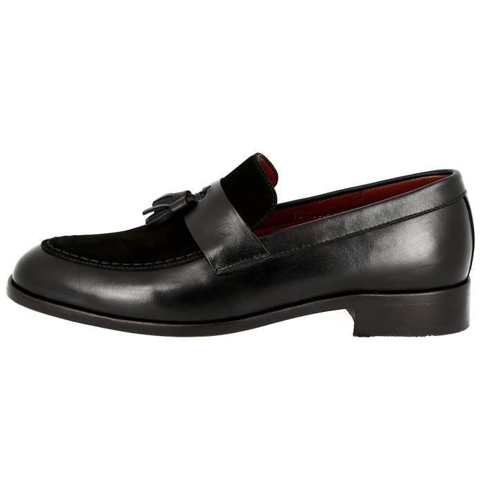 Mocassin daim noir sales