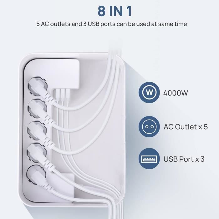 ZOGPLG Boîte De Gestion Des Câbles Cache Multiprise Electrique