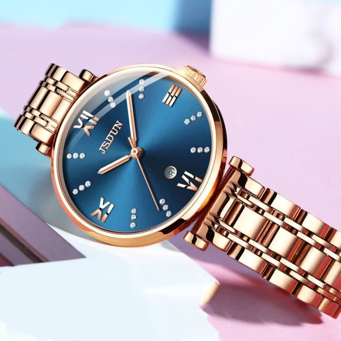 Suisse Montre Femme de marque 2021 Luxe 24 diamants Quartz date
