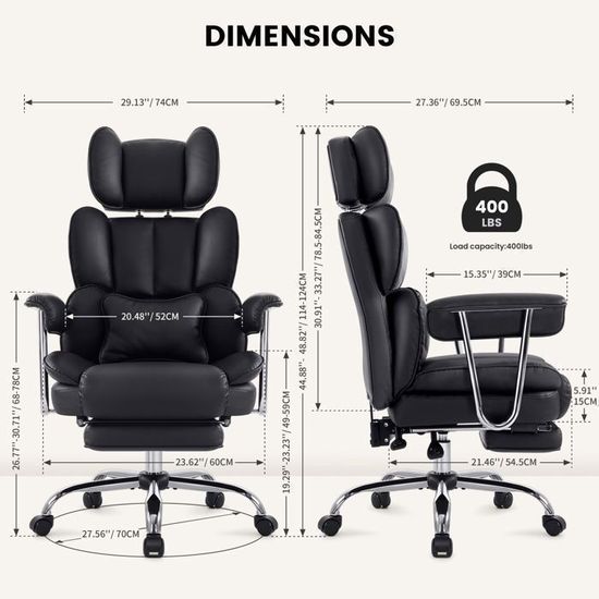 IWMH Chaise Bureau Ergonomique, Fauteuil de Bureau Confortable avec Large Assise rembourrée, Siege d'Ordinateur Rembourrée Épaisse, Chaise Pivotante avec Hauteur Réglable, Accoudoir Rabattable (Blanc