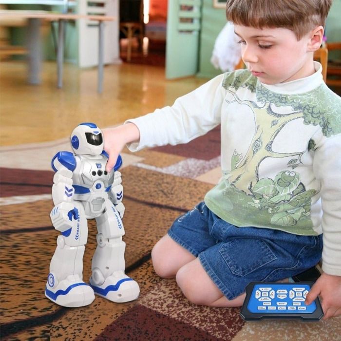 Robot Télécommandé Rechargeable Avec LEDs, Danse, Musique – Batterie Amovible, 2.4 GHz – Cadeau Dès 3 Ans