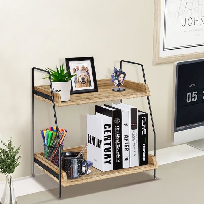 Organisateur De Station De Café En Bois - À 1 Ou 2 étages - Pour Tasses, Dosettes, Sucre - Rangement Comptoir Cuisine - 5