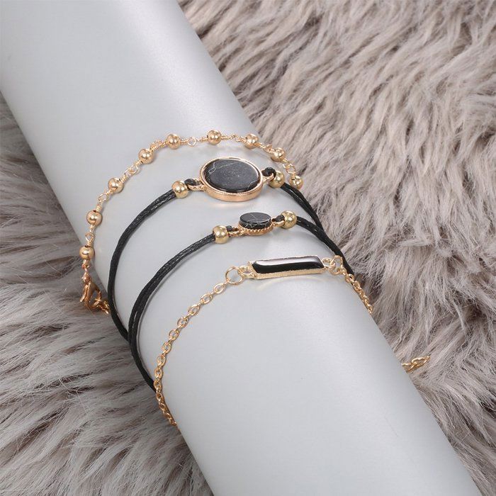 Montre Femme Avec 12 Bracelets - Noir - Mouvement Quartz - Cadran Rond Aiguilles - Neuf Avec étiquettes