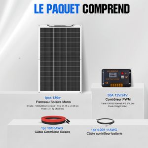 Generic Kit de panneau solaire monocristallin 300 W – 20 % d'efficacité – Étanche – Parfait pour camping-car, bateau, hors réseau et plus encore Generic Kit de panneau solaire monocristallin 300 W – 20 % d'efficacité – Étanche – Parfait pour camping-car, bateau, hors réseau et plus encore