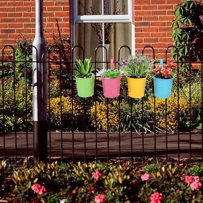 Dtoterul 4 Pots Fleurs Suspendus Extérieur Métal Blanc - Jardinières Balcon Avec Drainage