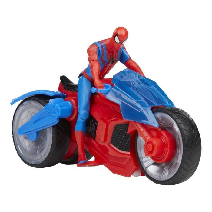 Figurine Spider-Man Arachno-moto lance-toile avec véhicule et