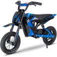 EVERCROSS Moto électrique pour enfants de 3 à 12 ans moteur de 300W, batterie de 36V/4AH et pneus de 12 pouces, Cadeau Cool Bleu-0