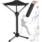 HANLIN Tabouret pliant - KEEJAA - Télescopique - Hauteur réglable 60-79 cm - Charge jusqu'à 150 kg - Noir Noir noir TABOURET