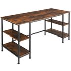 BUREAU - TECTAKE - Bureau informatique STOKE style industriel bureau gaming pour ordinateur bois MDF 137x55x75cm - Marron foncé